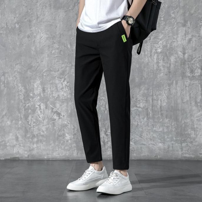 Celana Pria Kain Stretch Empat Sisi Celana Panjang Pria Casual Elastis