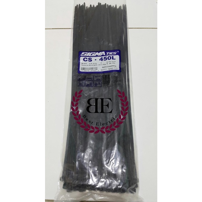 

Kabel Ties / Kabel Tis / Cable Tie CS 450 L Hitam 45 cm SIGMA CS450L