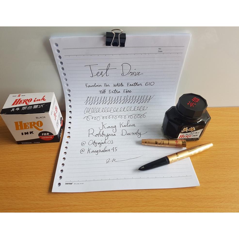 

Terlaris Paket Murah Fountain Pen Gold Feather + Tinta Hero Ink Alat Tulis Pena Pulpen Isi Ulang