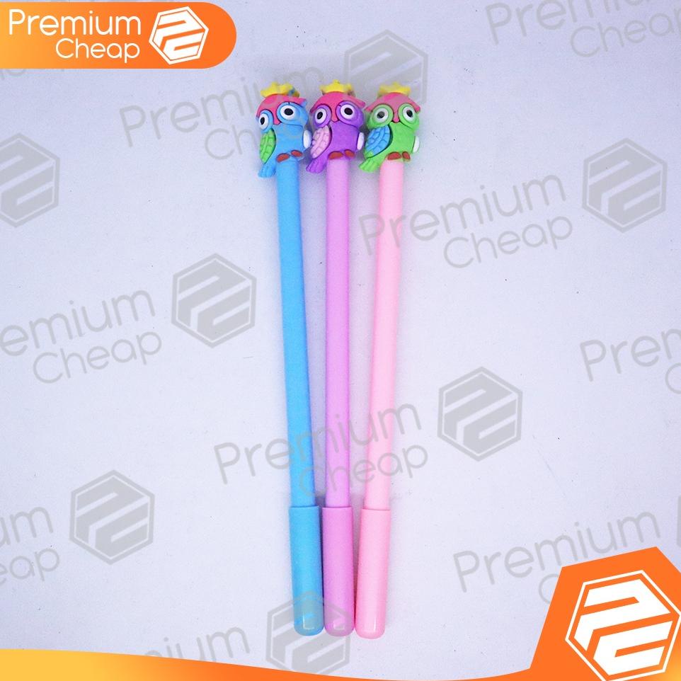 

Terlaris [12 Pcs] Pen Kepala Karet Burung Hantu Owl Pulpen