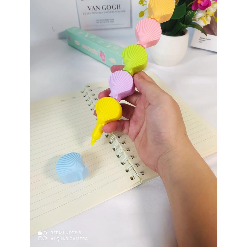 

Cuci Gudang Set Highlighter Kerang Isi 5 Warna Spidol Pastel Shell Mermaid Stabilo