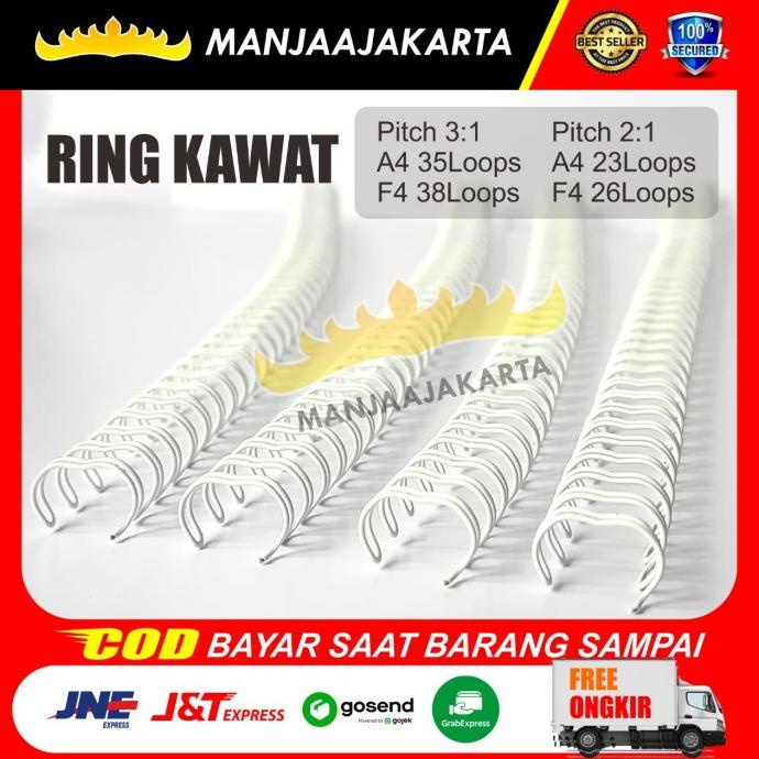 

RING KAWAT A4 1/4" PUTIH WIRE 3 : 1 - SPIRAL KAWAT KALENDER DINDING