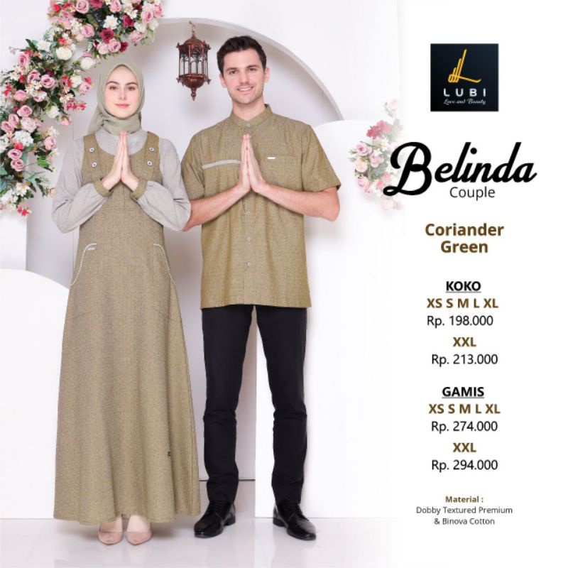 Gamis Lubi Belinda Couple Coriander Green Terbaru 2023