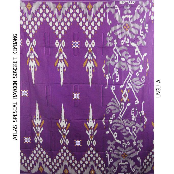 SARUNG ATLAS SPECIAL RAYON SONGKET KEMBANG - Ungu A