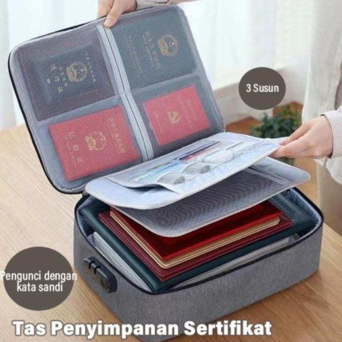 

Document Storage Bag Tas Penyimpanan Dokumen File Passport Kunci Sandi