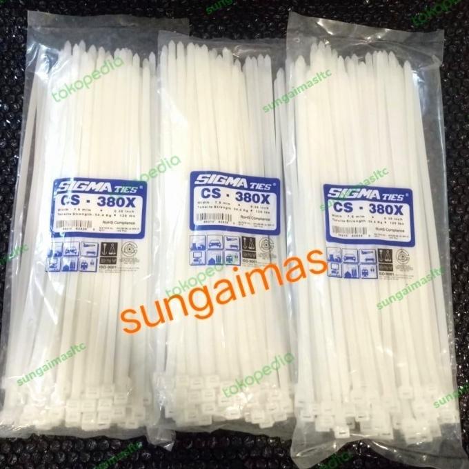 

ties kabel 7,6mm 380X sigma putih @100 pcs