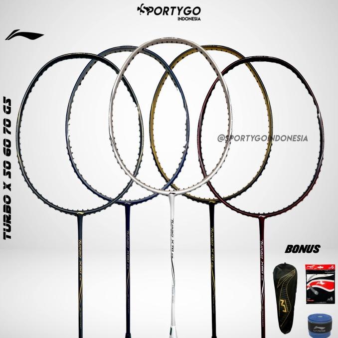 Raket Lining TURBO X 50 60 70 G5 Badminton Original