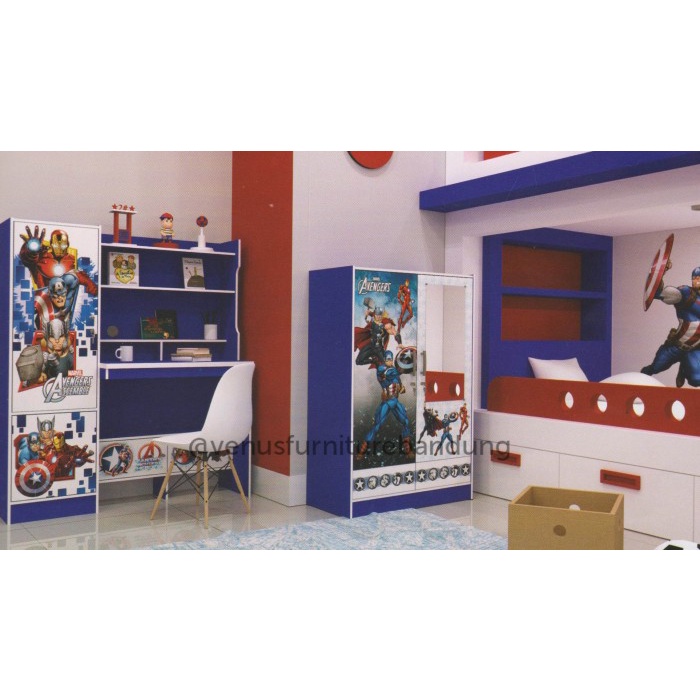 Terlaris Meja Belajar Rak Buku Anak Laki Avengers Captain America Hulk Bandung