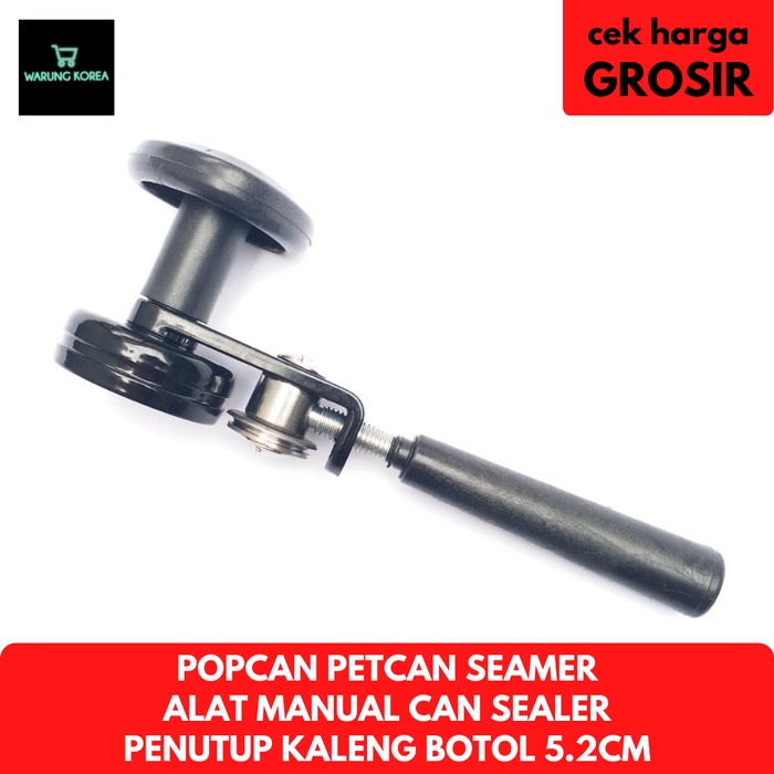 Terlaris Popcan Petcan Seamer Alat Manual Can Sealer Penutup Kaleng Botol 5.2Cm