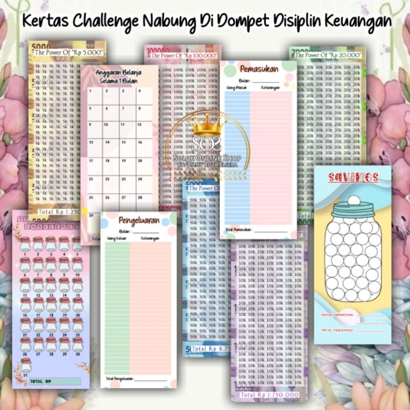 

10 Lembar Kertas Menabung Di Dompet Disiplin Keuangan (tidak termasuk dompet)