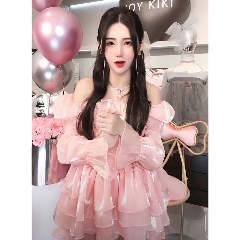 Red Jinjin JOY KIKI [berry mousse] set atasan + rok