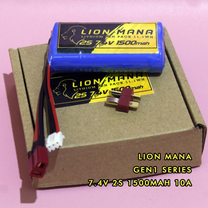 baterai rc liion li-ion 2s 7,4 volt 1500 mah alternatif lipo 2s