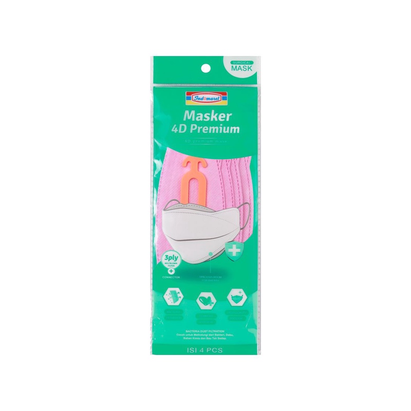 Indomaret Masker 4D Premium 4'S Pink