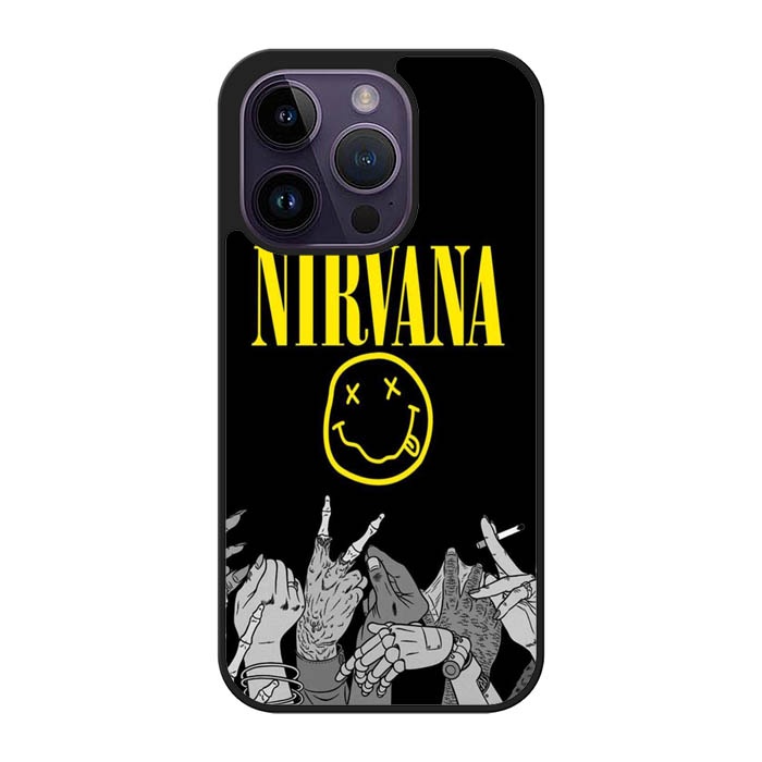 Casing iPhone 14 13 12 11 XR XS X 7 6 5 SE Pro Max Mini Plus Nirvana AE0715 Case Custom V3