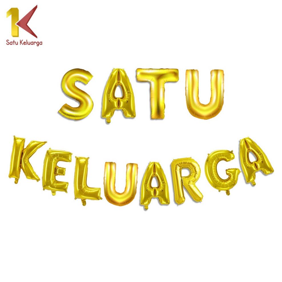 Satu Keluarga Balon Huruf Gold C390 Balon Nama Ulang Tahun Foil Huruf Gold A-Z Balon Foil Angka 0-9 