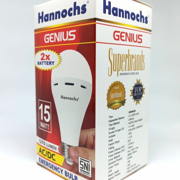 lampu Lampu Emergency Hannochs Genius 15W Putih 15 w 15 watt 15watt CDL(R6P2) lampu emergency lampu 