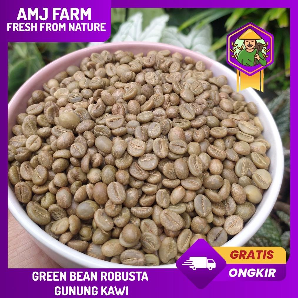 Premium Quality 1 Kg Green Bean Kopi Robusta Gunung Kawi / Kopi Robusta Mentah  Biji Kopi Pilihan (Amj Farm) Promo Best Seller
