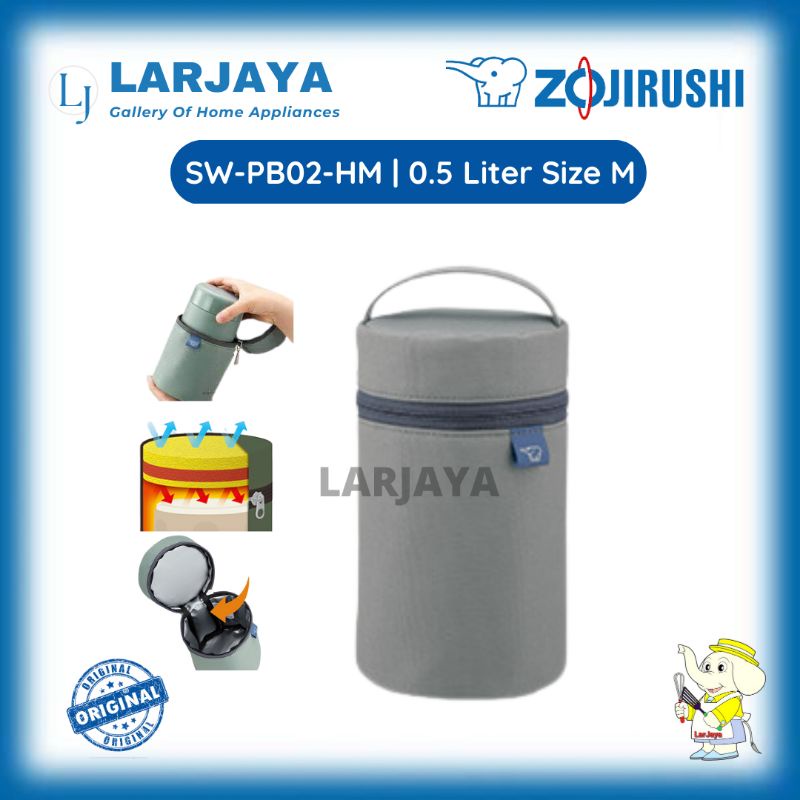 TAS FOOD JAR ZOJIRUSHI (SIZE M) 0.5 LITER SW-PB02-HM(MEDIUM GREY)