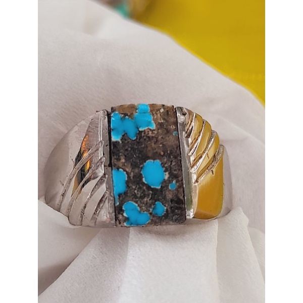 Cincin Batu Akik Pirus Persia Super Lawasan Asli Harga Murah