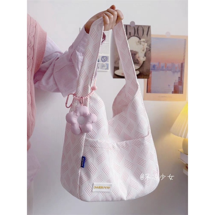 ✘Sera  Sederhana dan serbaguna tas komuter berkapasitas besar desain ceruk Jepang gadis tas bahu kelas siswa tote bag