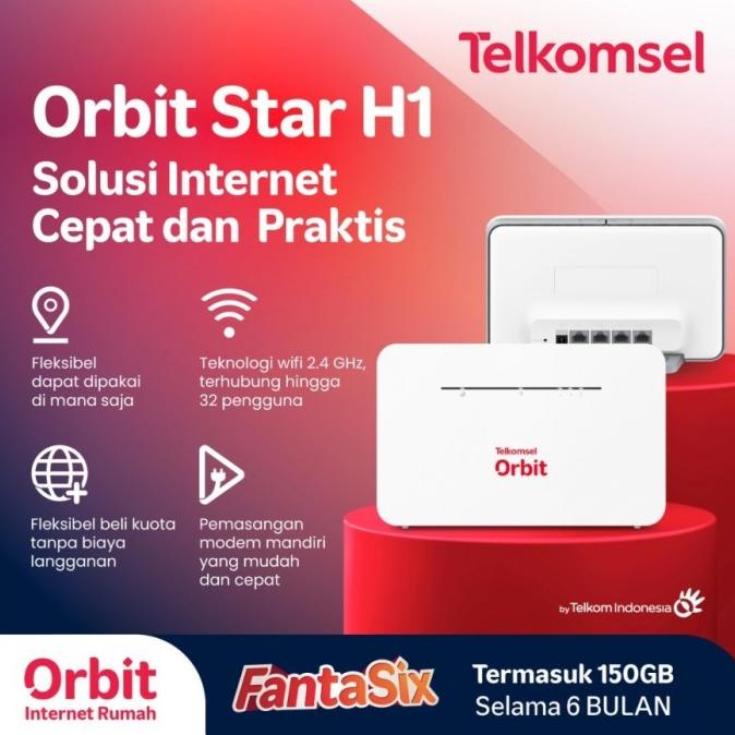 Telkomsel Orbit Star H1 Modem WiFi 4G Huawei B311 B311B Free Kuota