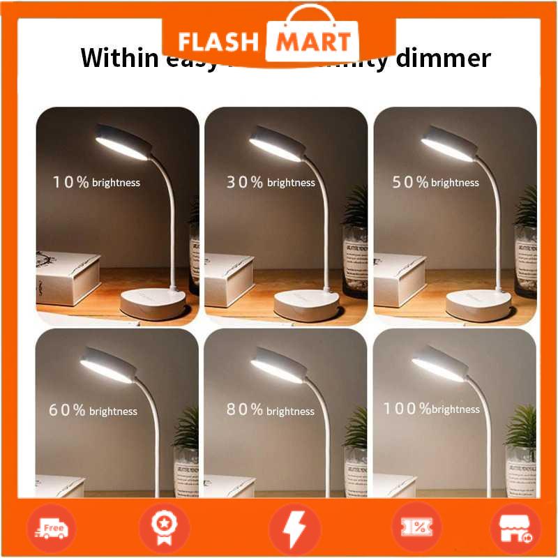 FLASHMART Lampu Meja Belajar Flexible Neck Eye Protection 20 LED 3 Color - 1910