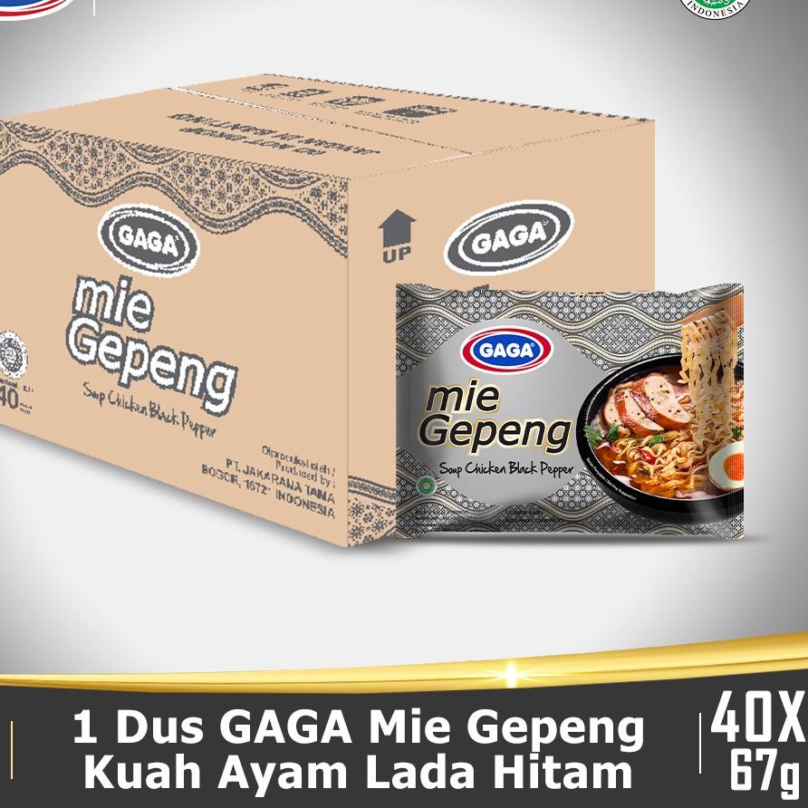 

PROMO⭐GAGA Mie Gepeng Kuah Lada Hitam 67g (1 dus = 40 pcs Harga Grosir)