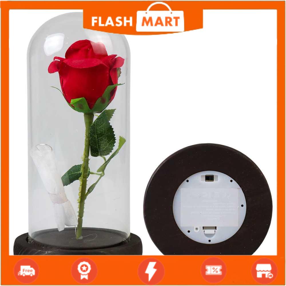 FLASHMART Lampu Meja Hias LED Mawar Beauty &amp; The Beast Warm White - AC01