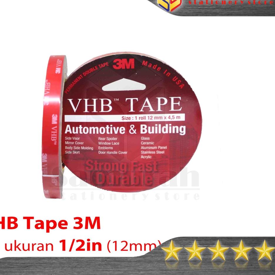 

Event Ramadhan Double Tape 3M VHB Lebar 12 mm / Foam VHB Tape 3 M - 1/2 Inch Panjang 4,5 Meter Automotive & Building / Dobel Tip Karet 0.5" 1,2 cm Lem 2 Sisi Kuat 819ღ