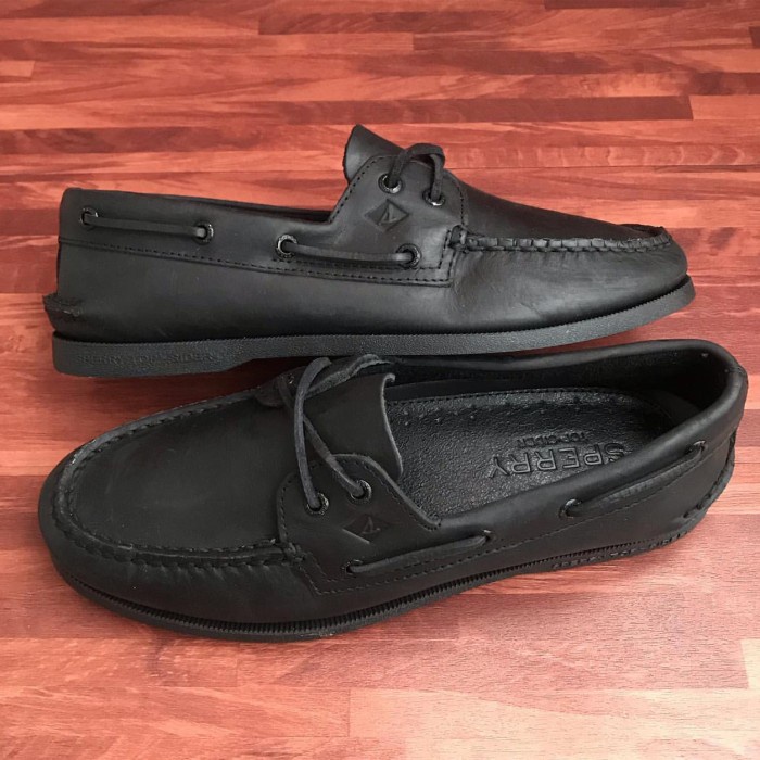 Terlaris Sperry Top Sider Authentic Original All Black