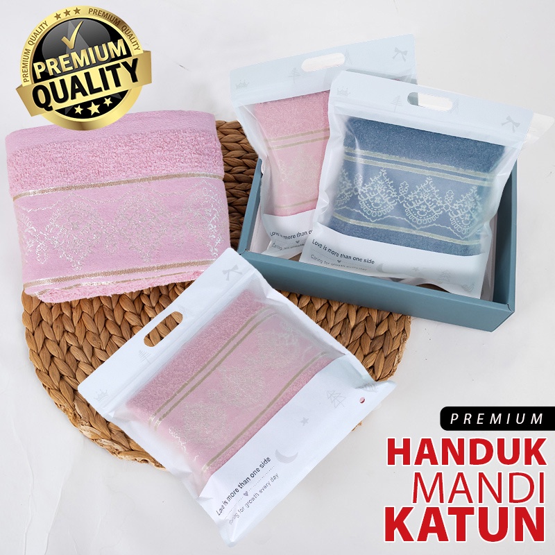 Handuk Mandi Katun Motif Batik Ukuran 70cm x 140cm Handuk Mandi Dewasa Daya Serap Tinggi Tebal &amp; Lembut Kualitas Premium - J3A1