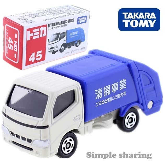 Tomica 45 Toyota Dyna Refuse Truck Miniatur Diecast Alat Berat