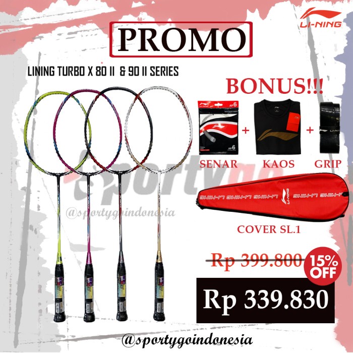 Tx0119 Ready Raket Bton Lining Turbo X Ii & 9 Ii Series / Li Ning T