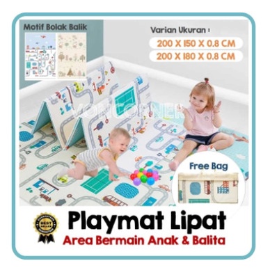 Terlaris Playmat Bayi Lipat Play Mat Baby 180 X 200 Cm Karpet Matras Xclusive
