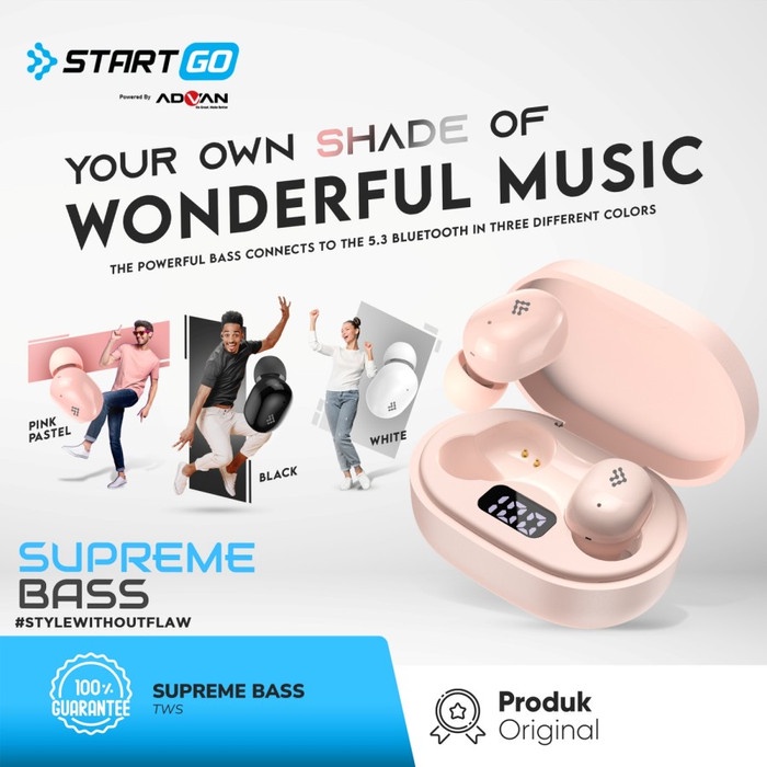 TWS Advan StartGo J15 Supreme Bass Bluetooth5.3 - StartGo Supreme Bass