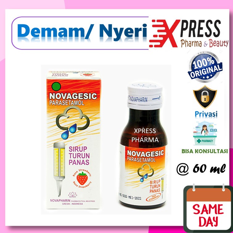 ⚡XPRESS⚡ Novagesic SIRUP 60 ml Obat Demam Panas Nyeri Paracetamol Parasetamol Nofagesic Novagesik No