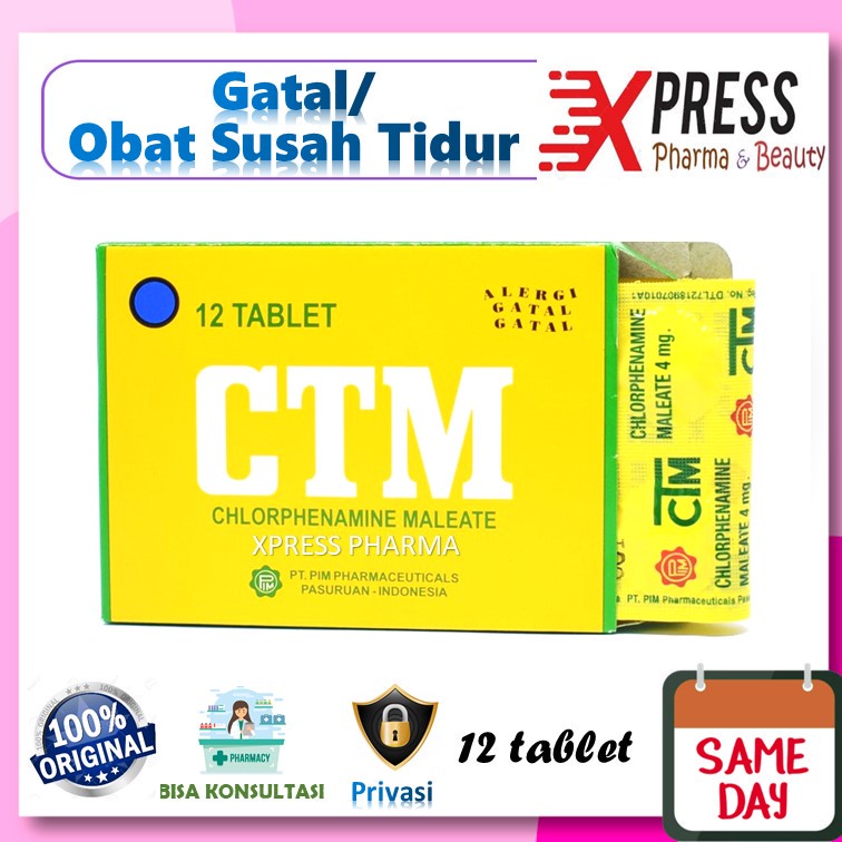 XPRESS  1 kotak 12 tab Original CTM Obat Alergi / Gatal / Susah tidur Lelap
