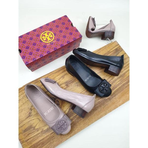 SEPATU TORY BURCH YC-8192 LOGO BLOCK HEEL 3CM
