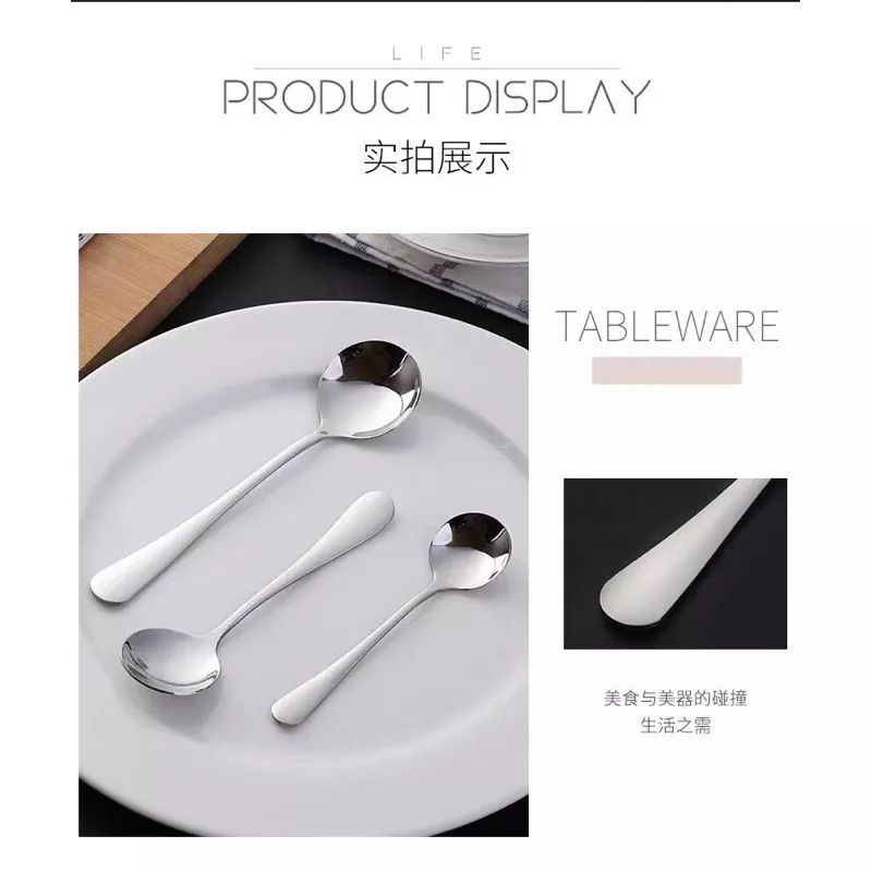 SENDOK MAKAN BULAT STAINLESS SENDOK KOREA