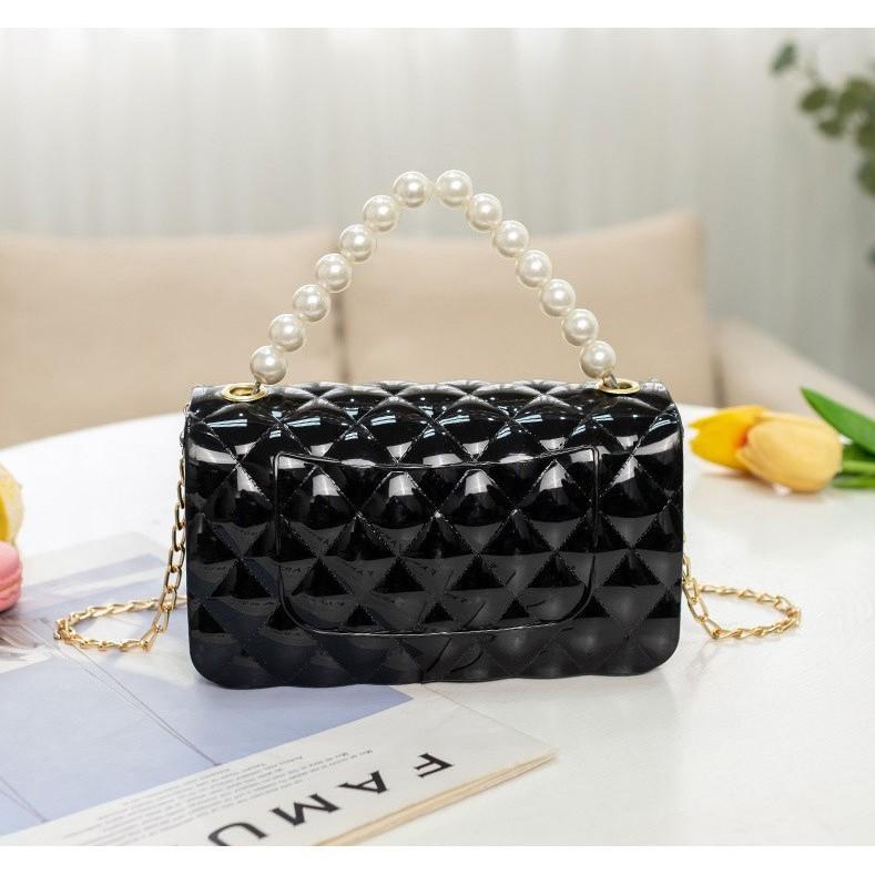 JX 341 - Tas Jelly Mutiara Cantik Ukuran Besar Muat HP - Tas Pesta Wanita - Tas import Terbaru