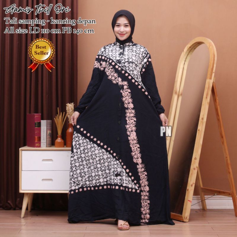 gamis twill ory pekalongan gamis wanita kekinian baju wanita muslimah modern baju wanuta batik gamus