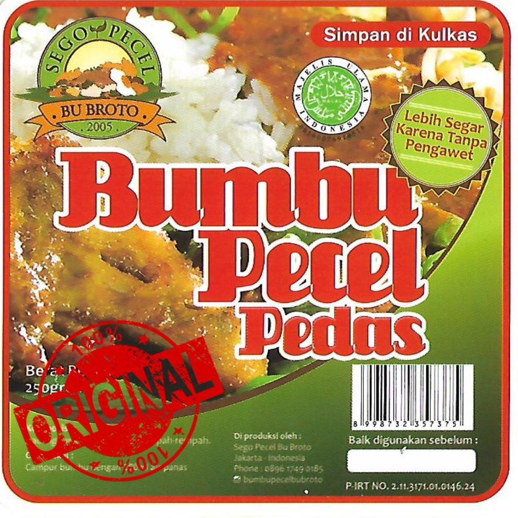 

5.5 STOK READY Bumbu Pecel Pedas - ASLI - Sego Pecel Bu Broto