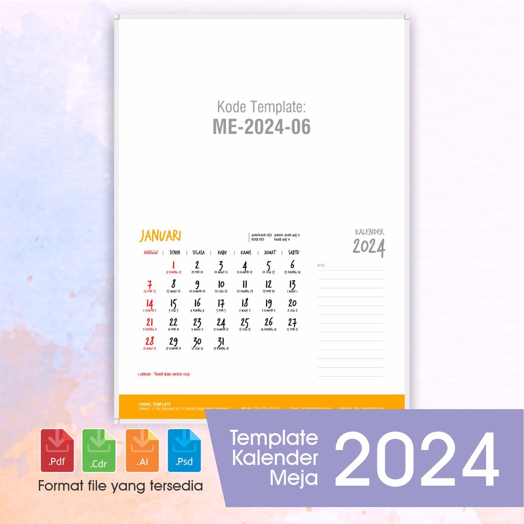

Template Kalender Meja 2024, ME-2024-06