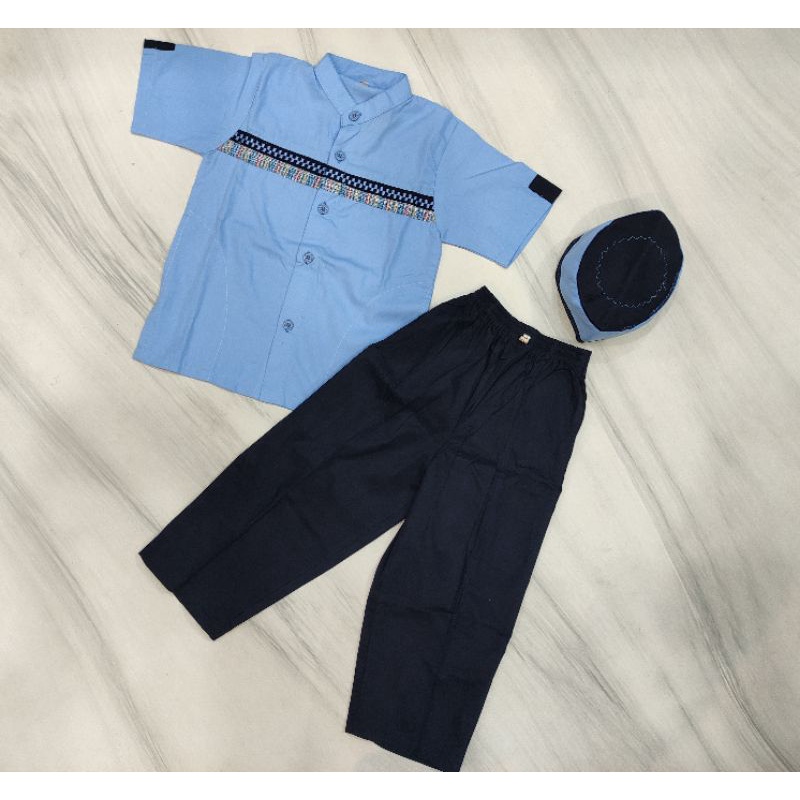 SETELAN KOKO ANAK FREE KOPYAH / SETELAN KOKO FATTAYA ZIDNI / KOKO ANAK COWOK BY FATTAYA / FATTAYA KO