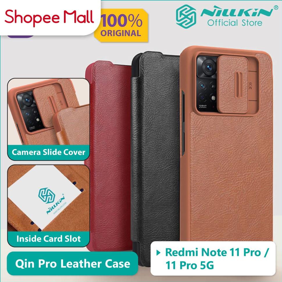 Case Xiaomi Redmi Note 11 Pro / 11 Pro 5G Nillkin Qin Pro Leather Flip Camera Cover Slide Casing