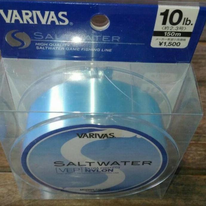 senar pancing varivas saltwater nylon 150 meter blue