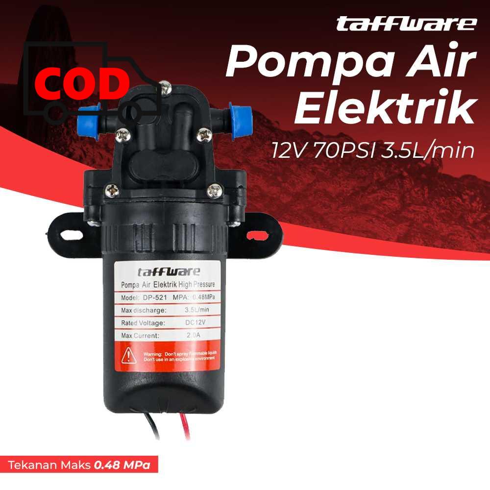 Pompa Air Cuci Motor Mobil AC DC 12V Mesin Tekanan Tinggi 70PSI 3.5L/min Aki Accu Alat Semprot Elekt