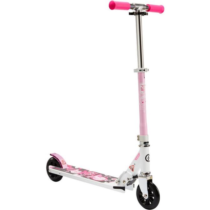 Oxelo Mid 1 Skuter Anak Perempuan Umur 6 hingga 9 Tahun - White Pink