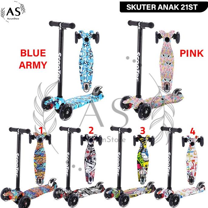21st Kickboard Scooter - Otoped Anak / Skuter Anak Roda 3 Ban KARET/PU