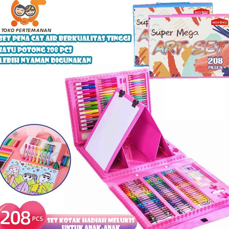 

W7L TOKO PERTEMANAN Anak Alat Lukis set 208pcs Crayon/pensil/pena warna alat menggambar Hadiah anak-anak 7374